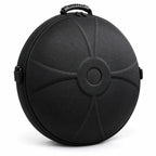 Housse rigide noire pour handpan, ronde, avec poignée de transport et attaches de bretelles