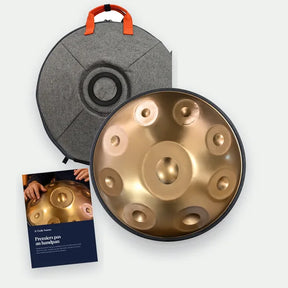 Pack Essentiel : le handpan doré, sa housse souple et le guide en PDF